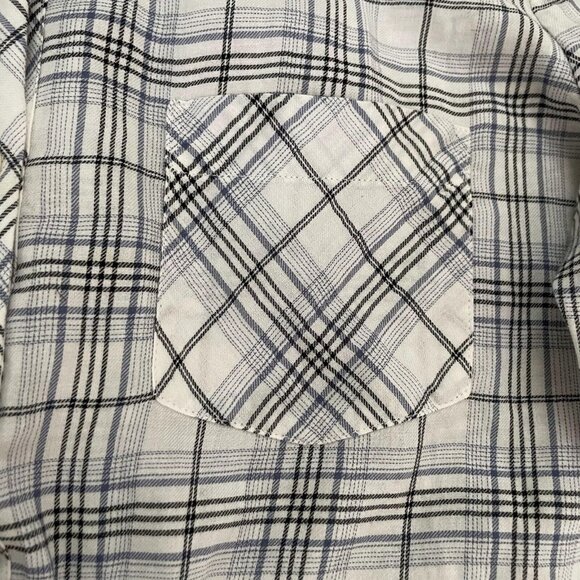 Soft Joie Button-Up Shirt Women's Medium Gray Collared Long Sleeve Front Pockets - Picture 5 of 8